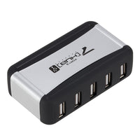 HKM-048915 7-Port USB 2.0 Hub with AC Adapter and Vertical Bracket for Seamless Device Connection