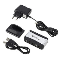 HKM-048915 7-Port USB 2.0 Hub with AC Adapter and Vertical Bracket for Seamless Device Connection