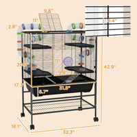 HKM-0490429 Spacious Small Animal Cage with Tubing System, Exercise Wheel, Ramps and Platforms for Hamsters and Gerbils