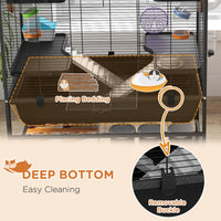 HKM-0490429 Spacious Small Animal Cage with Tubing System, Exercise Wheel, Ramps and Platforms for Hamsters and Gerbils