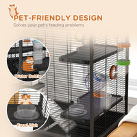 HKM-0490429 Spacious Small Animal Cage with Tubing System, Exercise Wheel, Ramps and Platforms for Hamsters and Gerbils