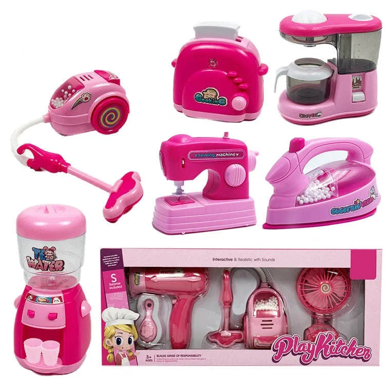 HKM-049043 Colorful Plastic Kitchen Play Set for Kids - Fun Household Appliances Toys