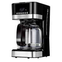 HKM-049107 LCD Timer Glass Jar Coffee Maker with Warm Plate for Drip Brewing in Europe