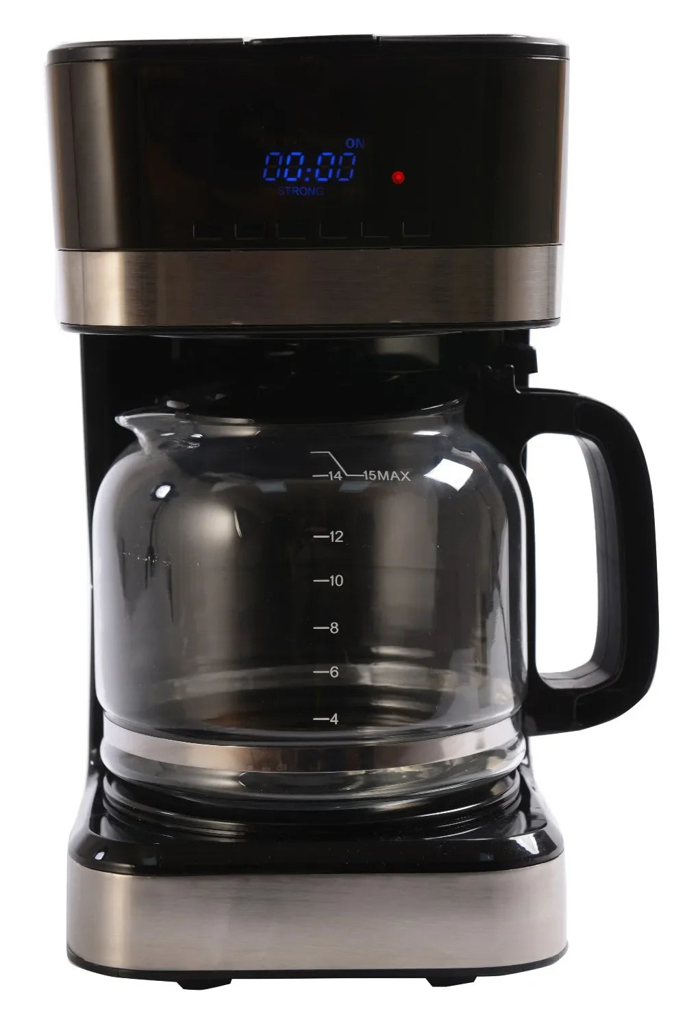 HKM-049107 LCD Timer Glass Jar Coffee Maker with Warm Plate for Drip Brewing in Europe