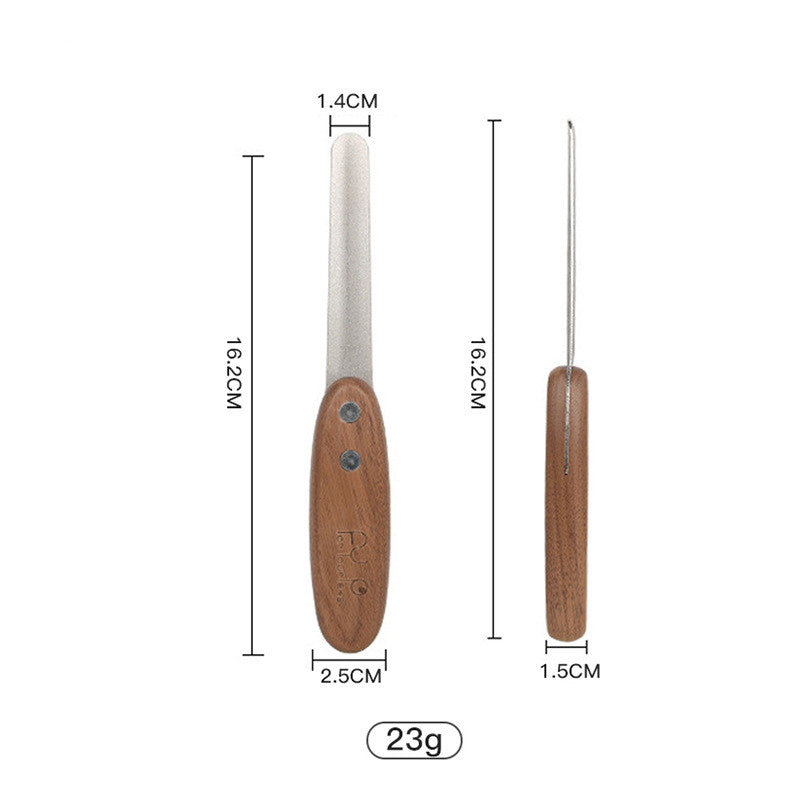 HKM-0492349 Antique Solid Wood Pet Comb for Cats and Dogs - Double-Sided Open Knot and Needle Design