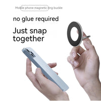 HKM-049235 Magnetic Zinc Alloy Mobile Phone Retaining Ring - Compact Design in Black, Silver, or Blue