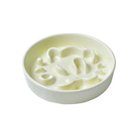 HKM-0492733 Pet Cartoon Anti-Choking Ceramic Bowl for Cats - Available in Pink, Blue, Yellow, and Beige
