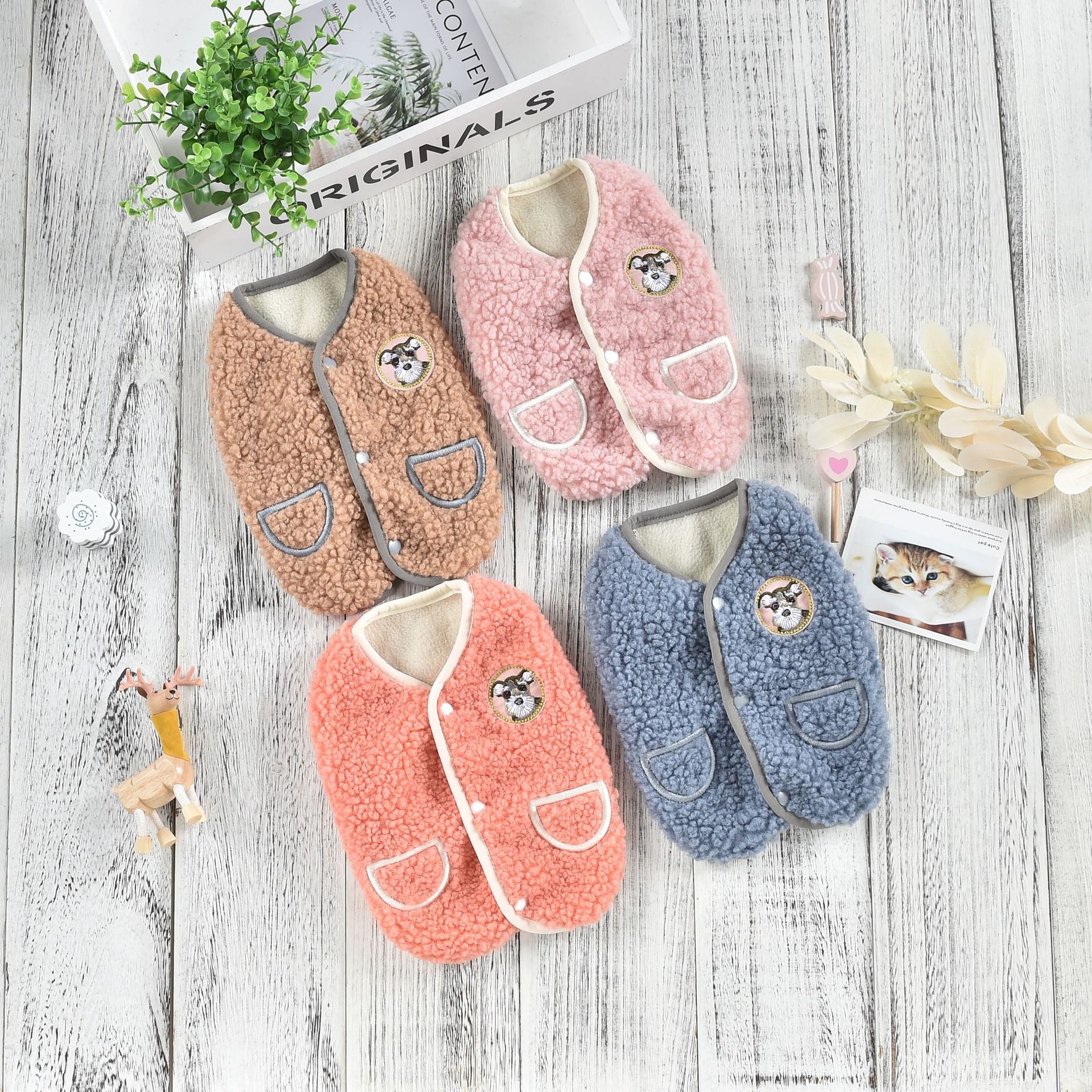 HKM-0493117 Cozy Polar Fleece Pet Vest for Autumn and Winter in Various Colors