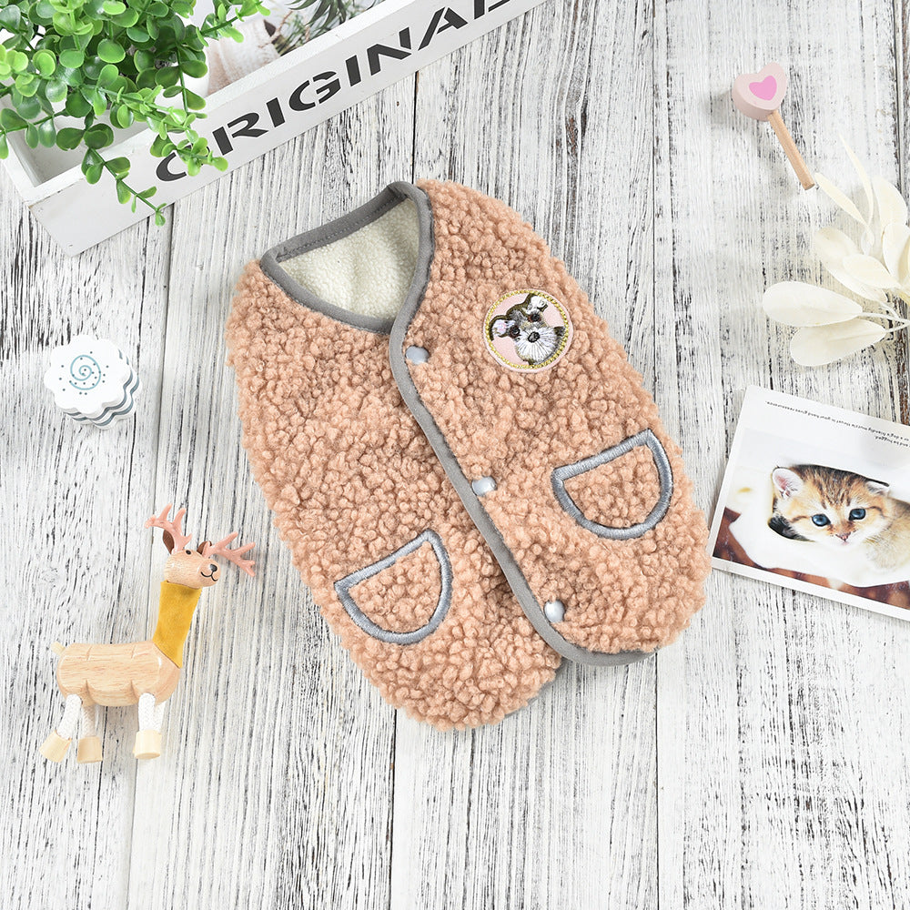 HKM-0493117 Cozy Polar Fleece Pet Vest for Autumn and Winter in Various Colors