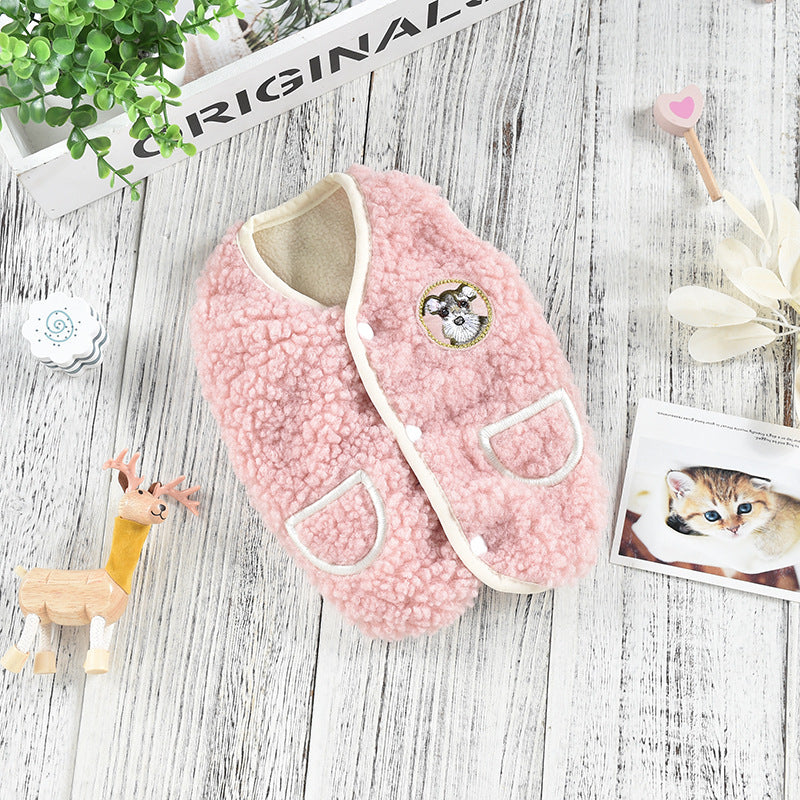 HKM-0493117 Cozy Polar Fleece Pet Vest for Autumn and Winter in Various Colors