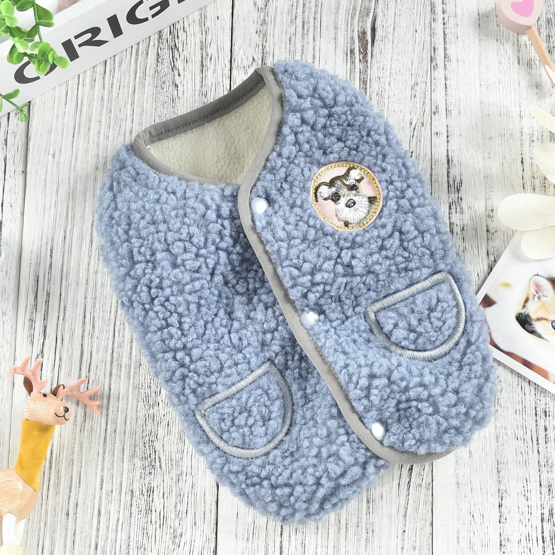 HKM-0493117 Cozy Polar Fleece Pet Vest for Autumn and Winter in Various Colors