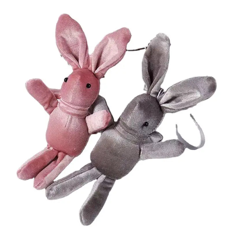 HKM-049363 Plush Bunny Keychain Doll - Soft Velvet Rabbit Pendant for Accessories and Home Decoration