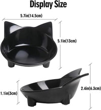 HKM-0494013 Non-Slip Shallow Cat and Dog Bowls - Food & Water Bowl for Small Pets with Anti-Skid Base
