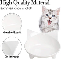 HKM-0494013 Non-Slip Shallow Cat and Dog Bowls - Food & Water Bowl for Small Pets with Anti-Skid Base