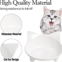 HKM-0494013 Non-Slip Shallow Cat and Dog Bowls - Food & Water Bowl for Small Pets with Anti-Skid Base