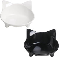 HKM-0494013 Non-Slip Shallow Cat and Dog Bowls - Food & Water Bowl for Small Pets with Anti-Skid Base