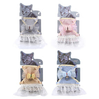 HKM-0494141 Lace Chest Harness Dress for Pets in Light Blue, Pink, Grey, Khaki
