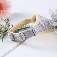 HKM-0494141 Lace Chest Harness Dress for Pets in Light Blue, Pink, Grey, Khaki