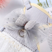 HKM-0494141 Lace Chest Harness Dress for Pets in Light Blue, Pink, Grey, Khaki