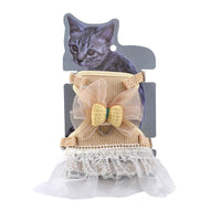 HKM-0494141 Lace Chest Harness Dress for Pets in Light Blue, Pink, Grey, Khaki