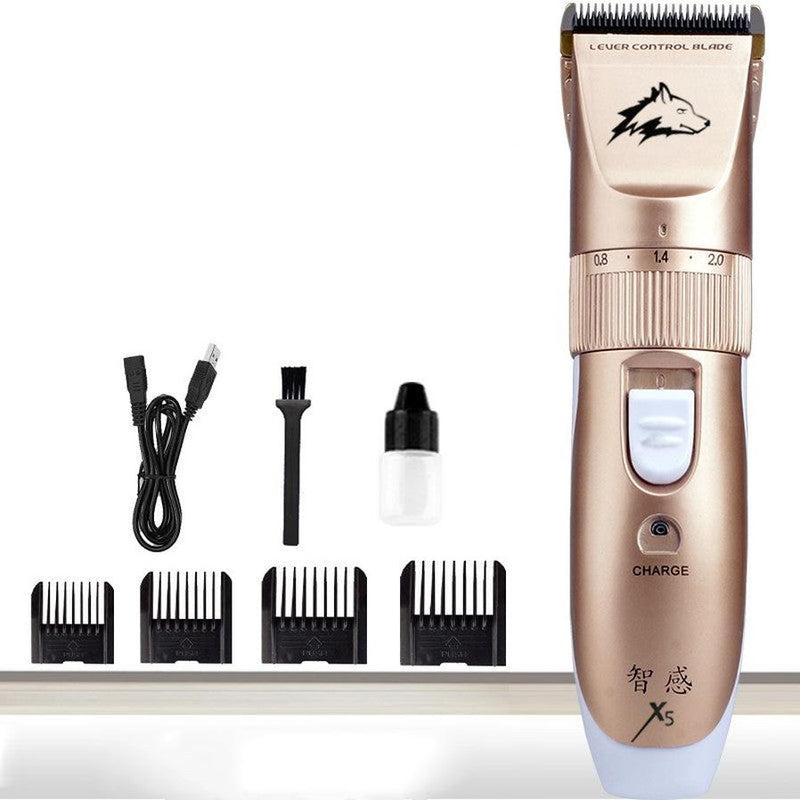 HKM-049427 Ceramic Titanium Pet Shaver with Adjustable Limit Combs and 3.7V Motor for Efficient Grooming