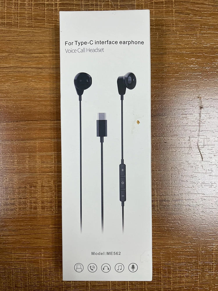 HKM-049427 USB C Wired Earphones with Mic for iPhone 15, Samsung Galaxy, iPad Pro, OnePlus 9