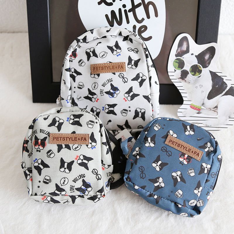 HKM-0496317 Bullfight Print Pet Backpack for Dogs and Cats - Available in White, Two Sizes