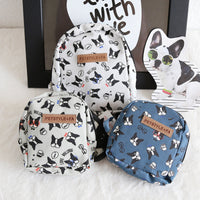 HKM-0496317 Bullfight Print Pet Backpack for Dogs and Cats - Available in White, Two Sizes