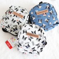 HKM-0496317 Bullfight Print Pet Backpack for Dogs and Cats - Available in White, Two Sizes