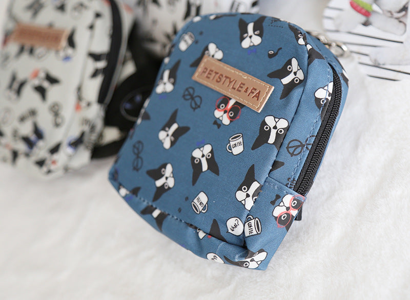 HKM-0496317 Bullfight Print Pet Backpack for Dogs and Cats - Available in White, Two Sizes