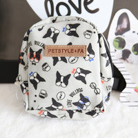 HKM-0496317 Bullfight Print Pet Backpack for Dogs and Cats - Available in White, Two Sizes