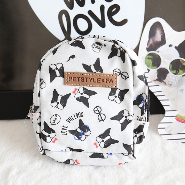 HKM-0496317 Bullfight Print Pet Backpack for Dogs and Cats - Available in White, Two Sizes