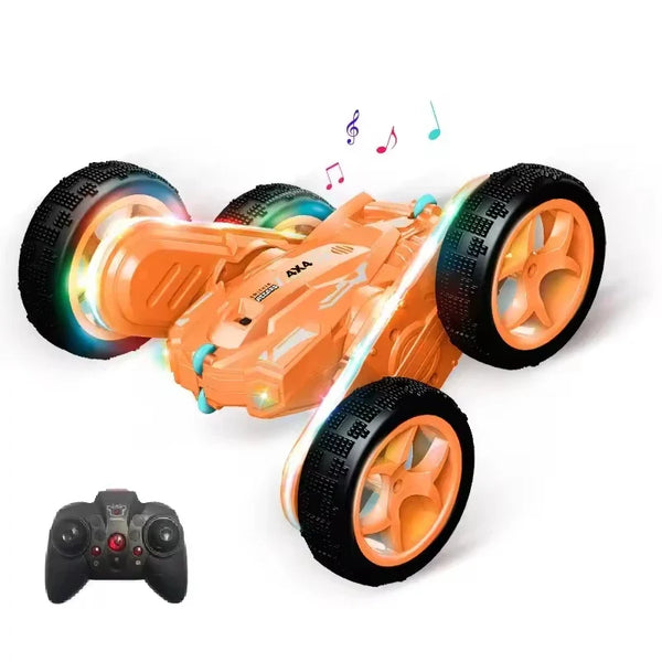 HKM-049939 Colorful Double-Sided RC Stunt Car with 360° Rotation, Lights, Music, and Climbing Features for Ages 5 and Up