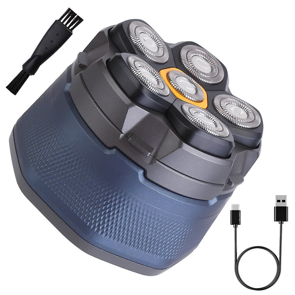 HKM-049939 Cordless Electric Head Shaver for Men with 6D Floating Head, IPX6 Waterproof, LED Display, Type-C Rechargeable and Fast Charging