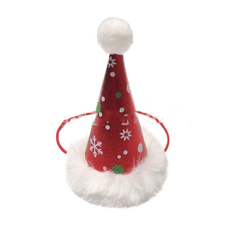 HKM-0499901 Pet Christmas Hat and Bow Tie Set - Winter Holiday Outfit for Dogs and Cats