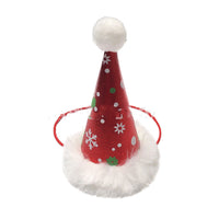 HKM-0499901 Pet Christmas Hat and Bow Tie Set - Winter Holiday Outfit for Dogs and Cats