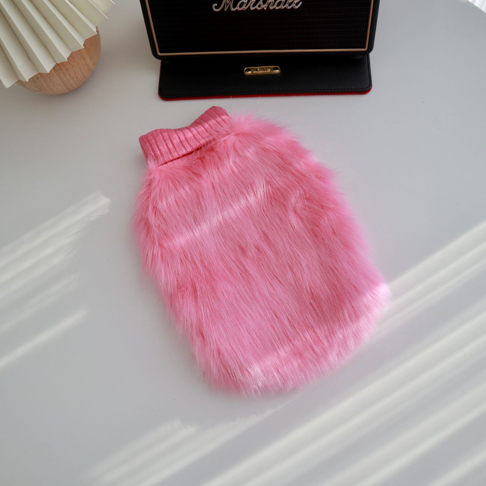 HKM-0500285 Warm Thick Fox Fur Dog Winter Clothes in Blue, Yellow, Pink