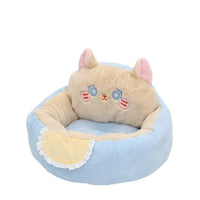HKM-0502333 Cozy Winter Deep Sleep Pet Bed Mat for Cats - Soft Polyester with Bear Backrest
