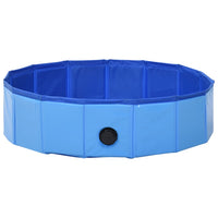 HKM-0502845 Foldable Blue PVC Dog Pool for Indoor and Outdoor Use, Non-Slip Surface, 80 x 20 cm