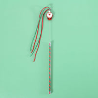 HKM-0503101 Interactive Christmas Cat Teaser with Tassel and Sound Bell - PVC Pet Toy