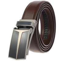 HKM-050387 Men's Leather Automatic Buckle Belt with Alloy Hardware - Model LY33-0288-1