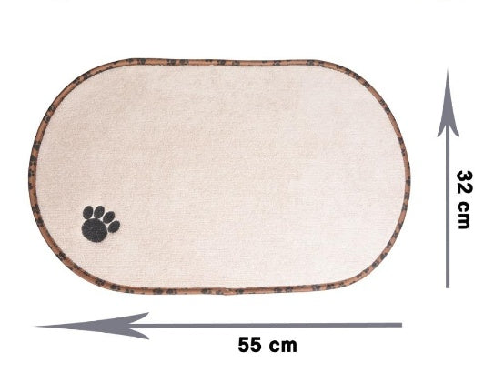 HKM-0504125 Microfiber Anti-Slip Dog and Cat Bowl Place Mat - Removable and Washable Pet Food Mat