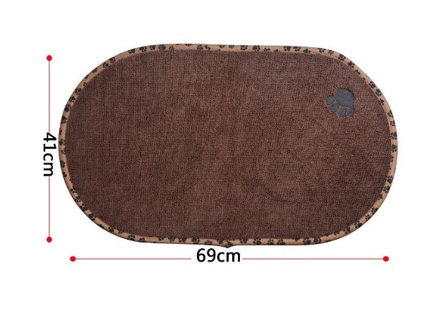 HKM-0504125 Microfiber Anti-Slip Dog and Cat Bowl Place Mat - Removable and Washable Pet Food Mat