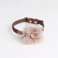 HKM-0504253 Flower PU Dog and Cat Collar - Adjustable 1.0*28CM & 1.3*40CM Sizes