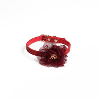 HKM-0504253 Flower PU Dog and Cat Collar - Adjustable 1.0*28CM & 1.3*40CM Sizes