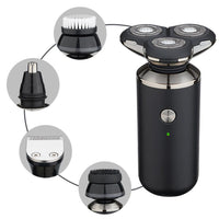 HKM-050579 Rechargeable Lithium Shaver with 3 Rotating Blades and Waterproof Design