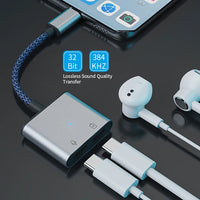 HKM-050579 Type-C Headphone Jack Adapter with 60W Fast Charging for Compatible Devices