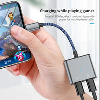 HKM-050579 Type-C Headphone Jack Adapter with 60W Fast Charging for Compatible Devices
