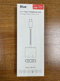 HKM-050579 Type-C Headphone Jack Adapter with 60W Fast Charging for Compatible Devices