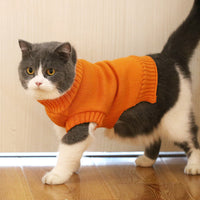 HKM-0506045 Cozy Blue Cat Sweater for Autumn and Winter, Bulky Acrylic, Various Sizes Available